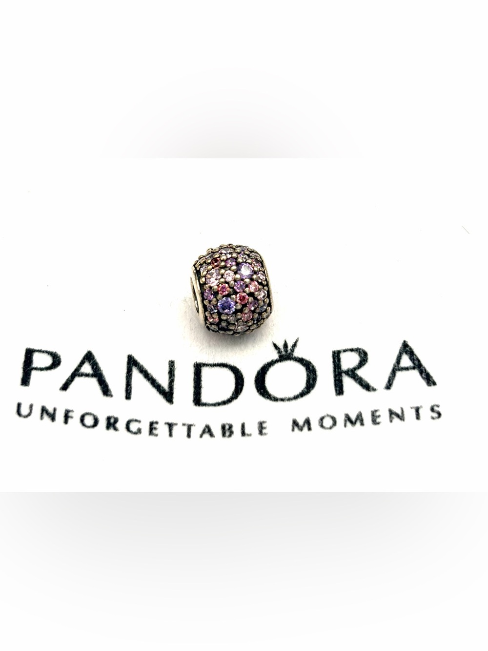 Pandora Pave Lights with Multi-Colored Zirconia Pink, Purple, Salmon Charm Bead